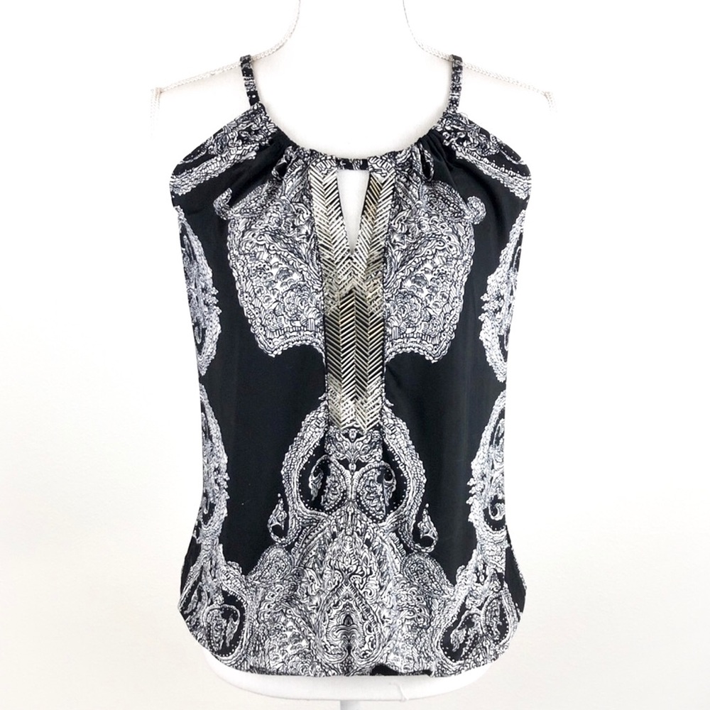 INC Black and White Halter top